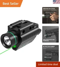 500 Lumen Tactical Red/Green Laser Flashlight Combo with Picatinny Rail Mount