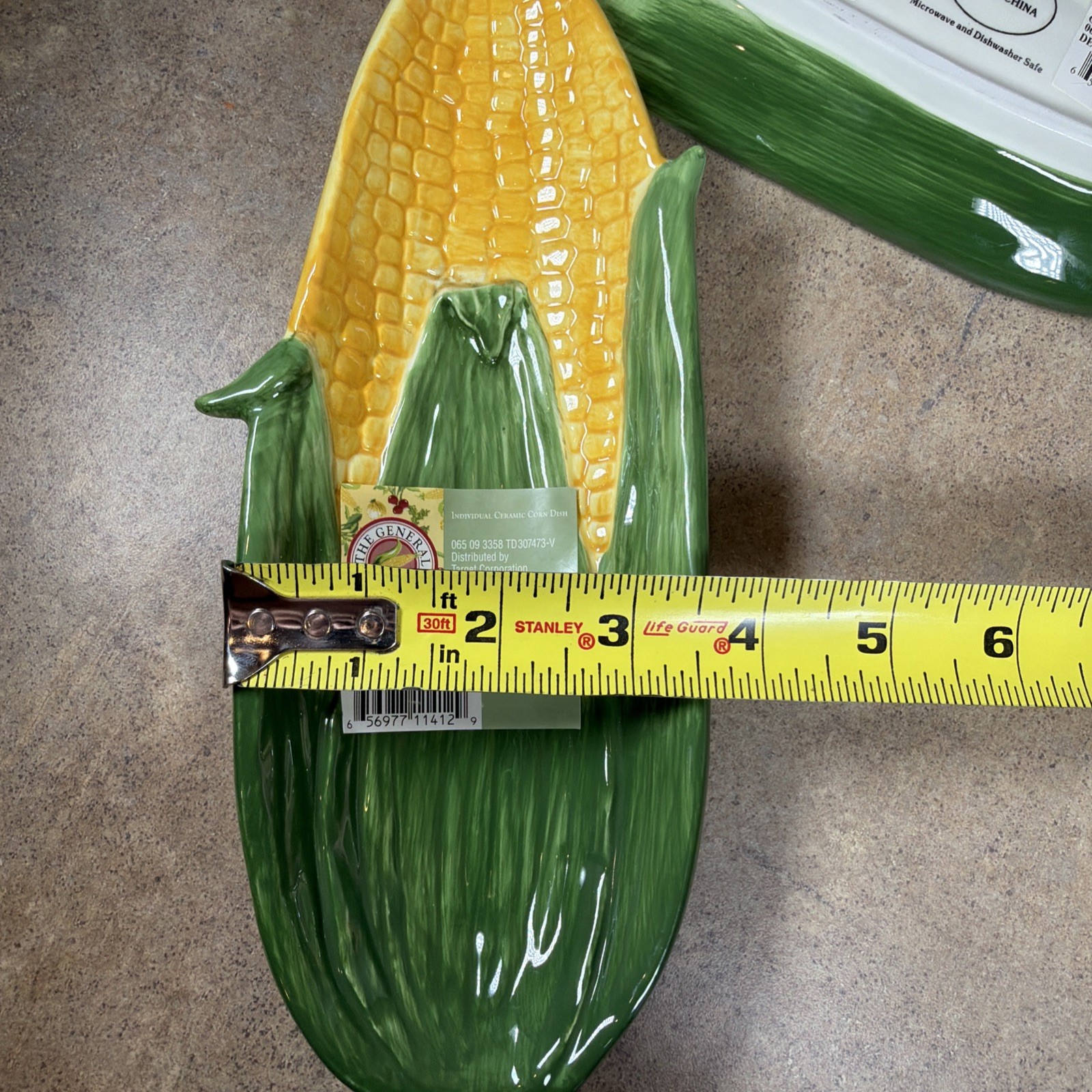 Vintage Set of 3 Individual Corn on the Cob Dishes Holder Ceramic 2003 NOS