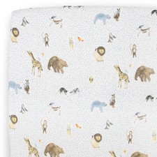 Premium Crib Sheet  Breathable  Super-Soft Muslin Fabric Party Animals 
