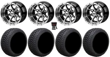 LSI Azusa 12" Golf Wheels Machined 215x50 Cruze Tires E-Z-GO & Club Car