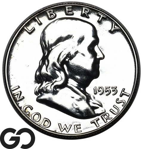 1953 Franklin Half Dollar PROOF, Solid Gem PR++