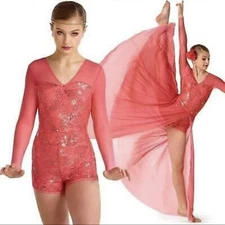 Dance Costume Curtain Call Tranquility E2191 Child L Contemporary Lace Lyrical