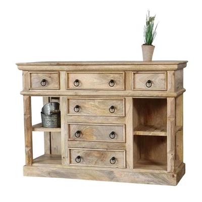 Kommode PAZIN rustikal 120cm Massivholz Vintage Anrichte Landhaus Sideboard - Bild 1 von 4