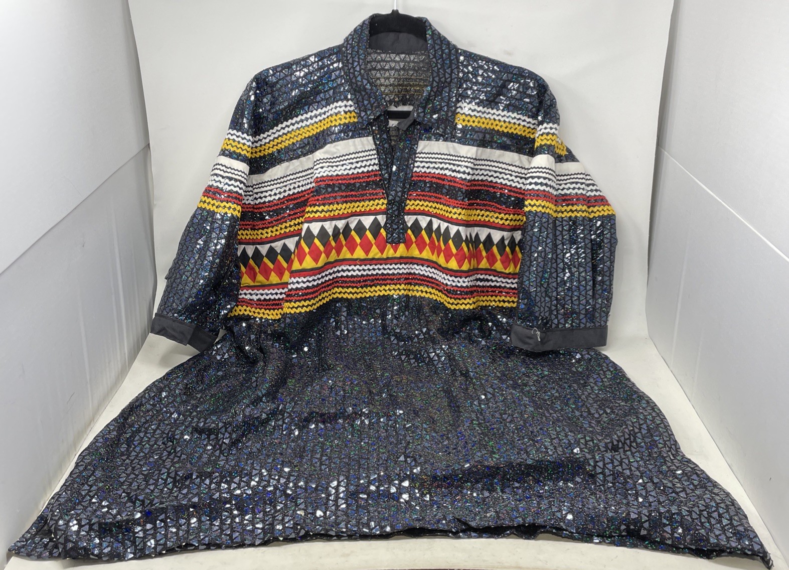 Handmade Iridescent Sequined Patchwork Pullover T… - image 1