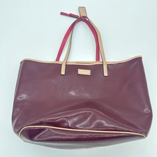Coach Park Metro Patent Leather Large Tote Handbag Burgundy Red J1371-F25028