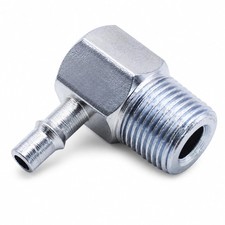 1 PC Upgraded Intake Manifold Vacuum Fitting 3/8in NPT 1/4in Nipple, Polish