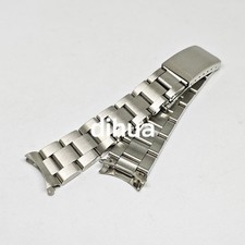13 17 18 20mm Curved End Bracelet Stainless Steel Watch Band Oyster Wristband