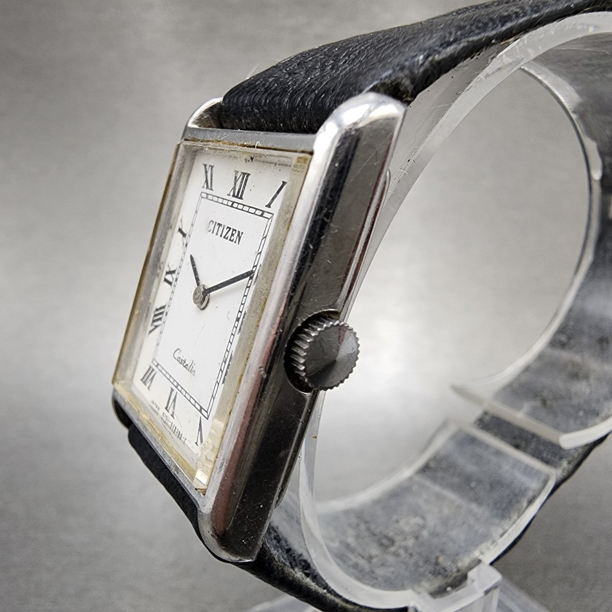 Citizen Castalia Tank Watch Unisex 22mm White Dial Silver Tone