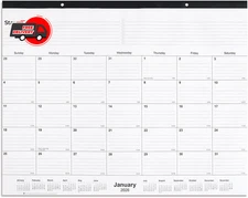Staples 2026 Year 21.75" X 17" Monthly Desk Pad Calendar, White/Black