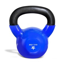 Kettlebell, 20 lb Vinyl Coated Cast Iron Strength Training Kettlebells for Ho...