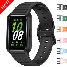 Integrated Strap Case for Samsung Galaxy Fit 3 Watch Silicone Strap Protective C