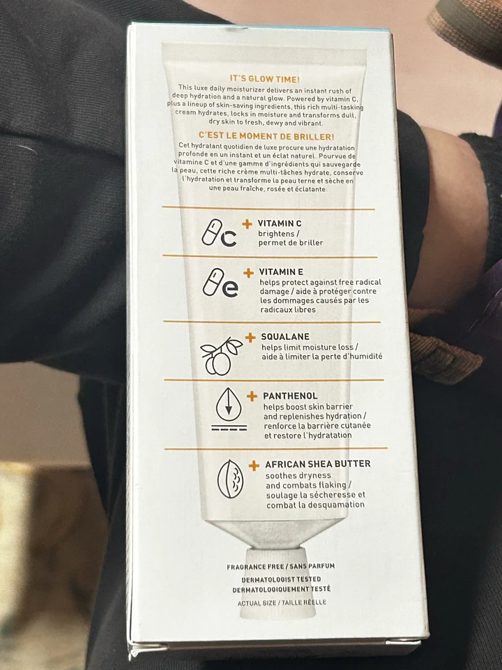 Bliss “Glow Rush”, Crema hidratante diaria luminosa con vitamina C, 1,5 fl oz, nueva en caja. Foto 3 de 4