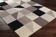 Handmade Tuffted Pure Woollen Thick Geometrical Carpet for Living Room