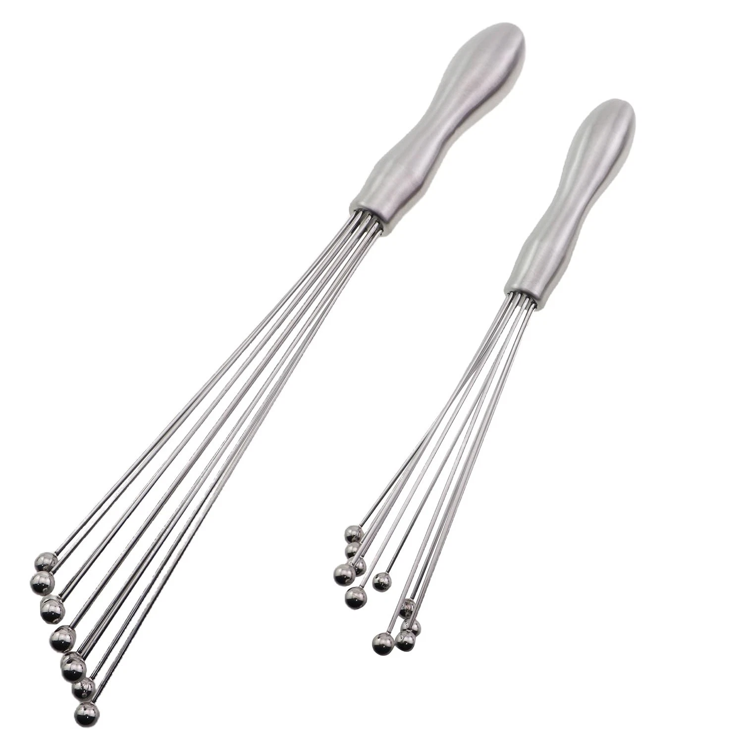 2PCS Stainless Steel Mini Ball Whisk 10/12 Inch Creamer Cooking Tools