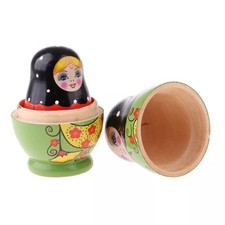 5pcs Wooden Russian Nesting Dolls Matryoshka Set Girls Flowers Hand Painted
