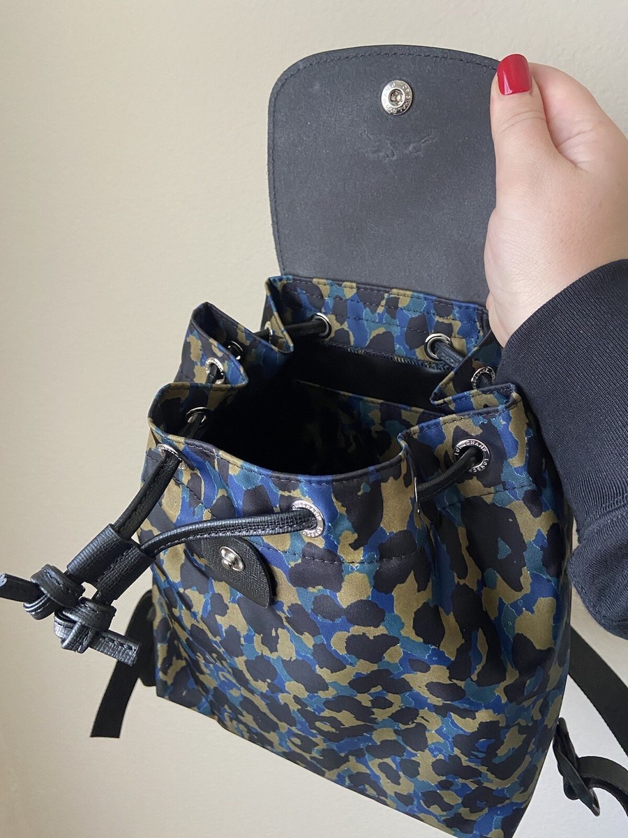 Longchamp Le Pliage Leopard Print Small Leather-Trim  display picture 2
