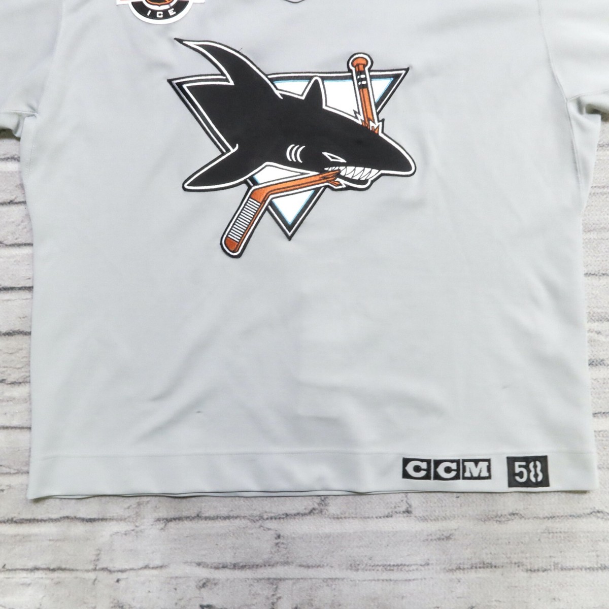 Maillot Hockey Vintage CCM San Jose Sharks Années 90 - Taille XL Homme LNH Rare