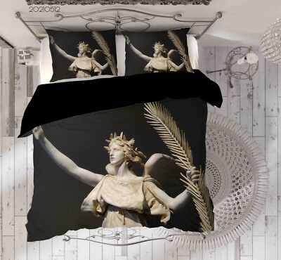 3D Muse Goddess Statue Quilt Cover Set Bedding Sets Pillowcases Queen