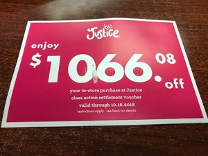 justice coupon voucher gift card 1066 08 expires 10 16 2018 ebay coupons gift