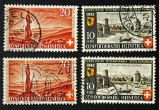 Timbre SUISSE - Stamp SWITZERLAND - Yvert Tellier n°378 et 379 x2 (d) obl(Cyn16)