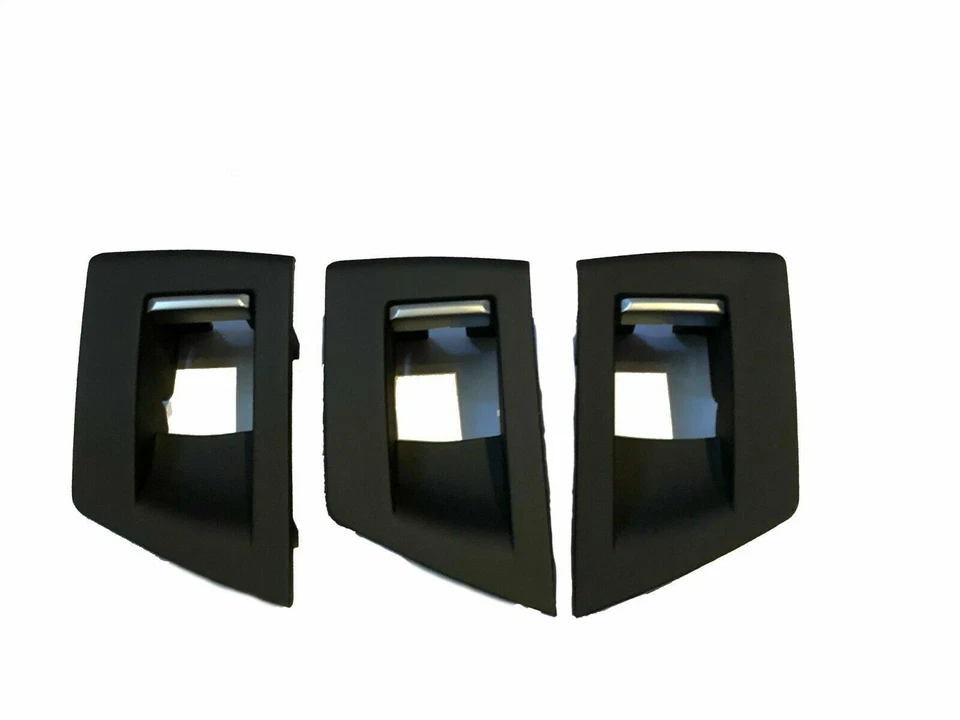 BMW F10 5 Series Inner Door Handle Trim Set Black Leather Closing Shell OEM - Image 3 of 4