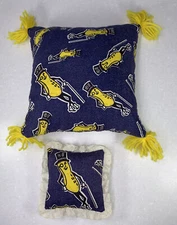 Mr. Peanut Retro Vintage 2 Pillows Advertising 1970s Fabric Planter's Peanuts
