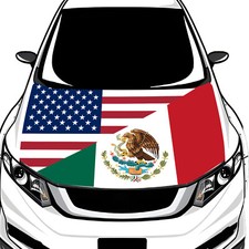 Car Hood Cover U.S.A. Mexico Flag Car Hood Cover Automotive Hood Covers 63"x47"