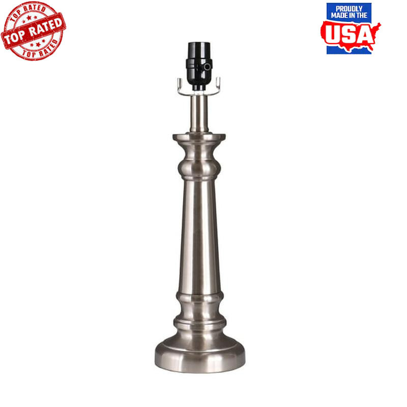 Brushed Nickel Table Lamp Base with Transitional Design for Home or Office Use