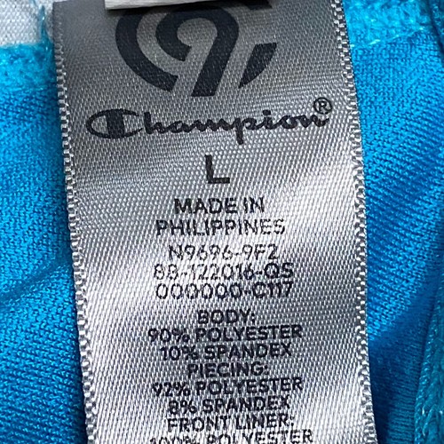 Champion Girls Large Bralette Swimwear Top Blue Geometrical Pattern Bright  - Picture 3 of 3