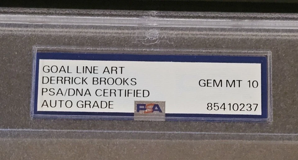 DERRICK BROOKS Signed HOF GOAL LINE ART CARD-TAMPA BAY BUCCANEERS-PSA 10 Auto - Image 3 of 4