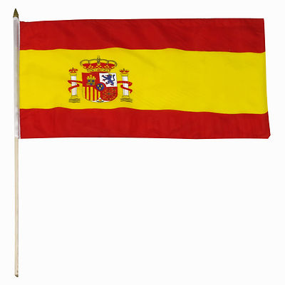 Spain ''12x18'' inch Stick Flag Bandera Espana Double Sided