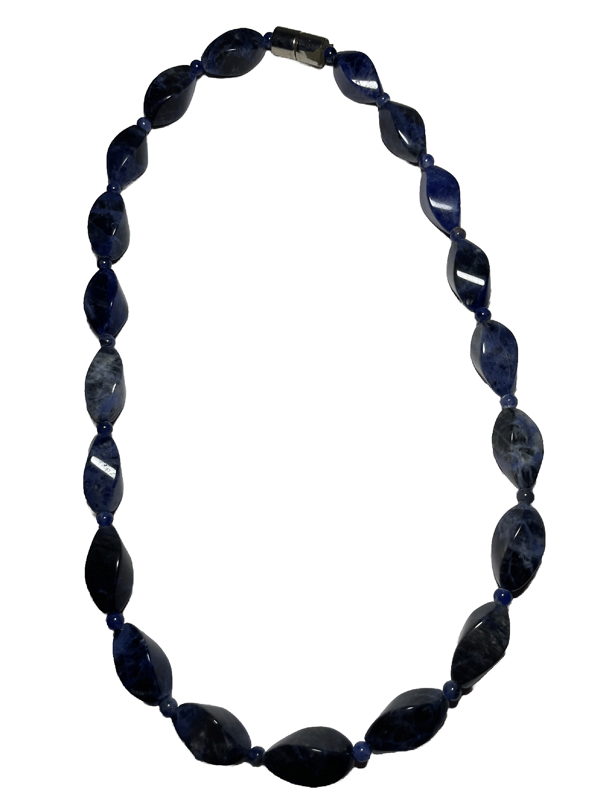 Lapis Necklace with Magnetic Clasp 19” 9mm 61g Gemstone Reiki Chakra Healing Jewelry