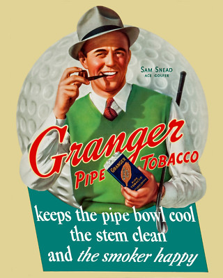 sammy tobacco Sammy Snead - Granger Pipe Tobacco Advertisement, 8x10 Color Photo