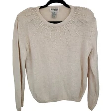 Exclusive Imports VINTAGE Beaded Silk Angora Shoulder Pad Sweater Size Medium