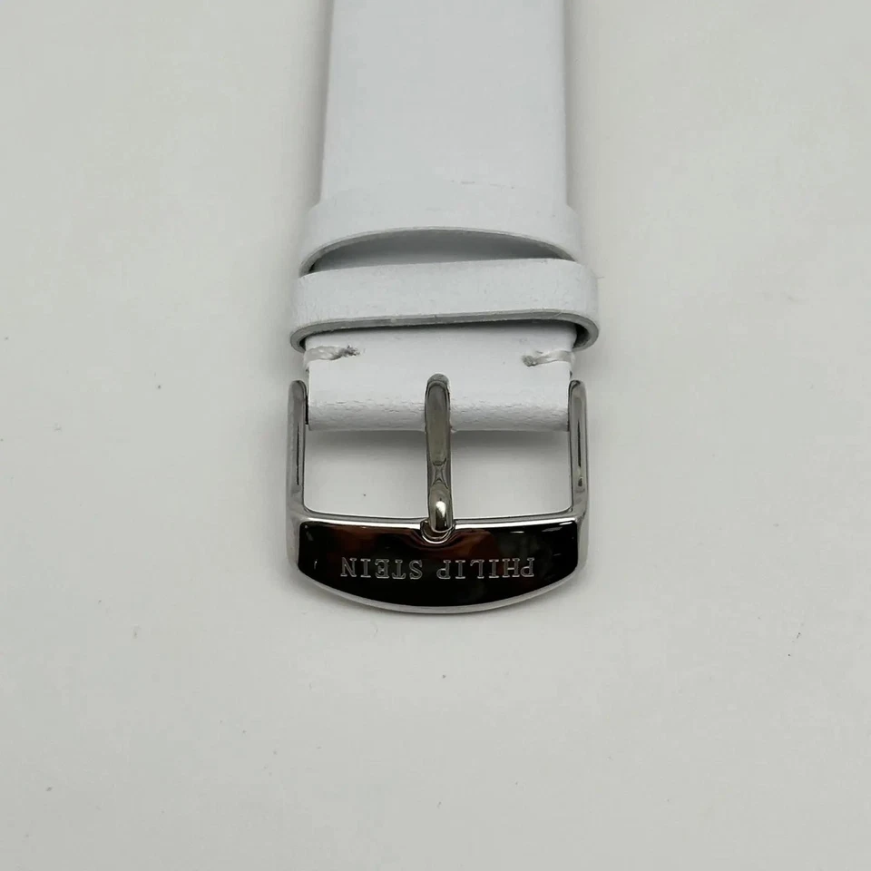 Philip Stein 20mm x 20mm Correa Unisex Cuero Blanco con Hebilla 2-KW Foto 3 de 3