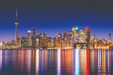 TORONTO CANADA SKYLINE PRINT/POSTER SATIN PHOTO PAPER OR  CANVAS T600