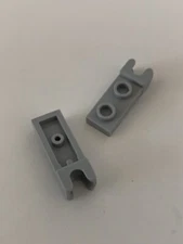 LEGO Part 14418 (2pcs) 1x2 Plate w/ End Tow Ball Socket Light Bluish Gray