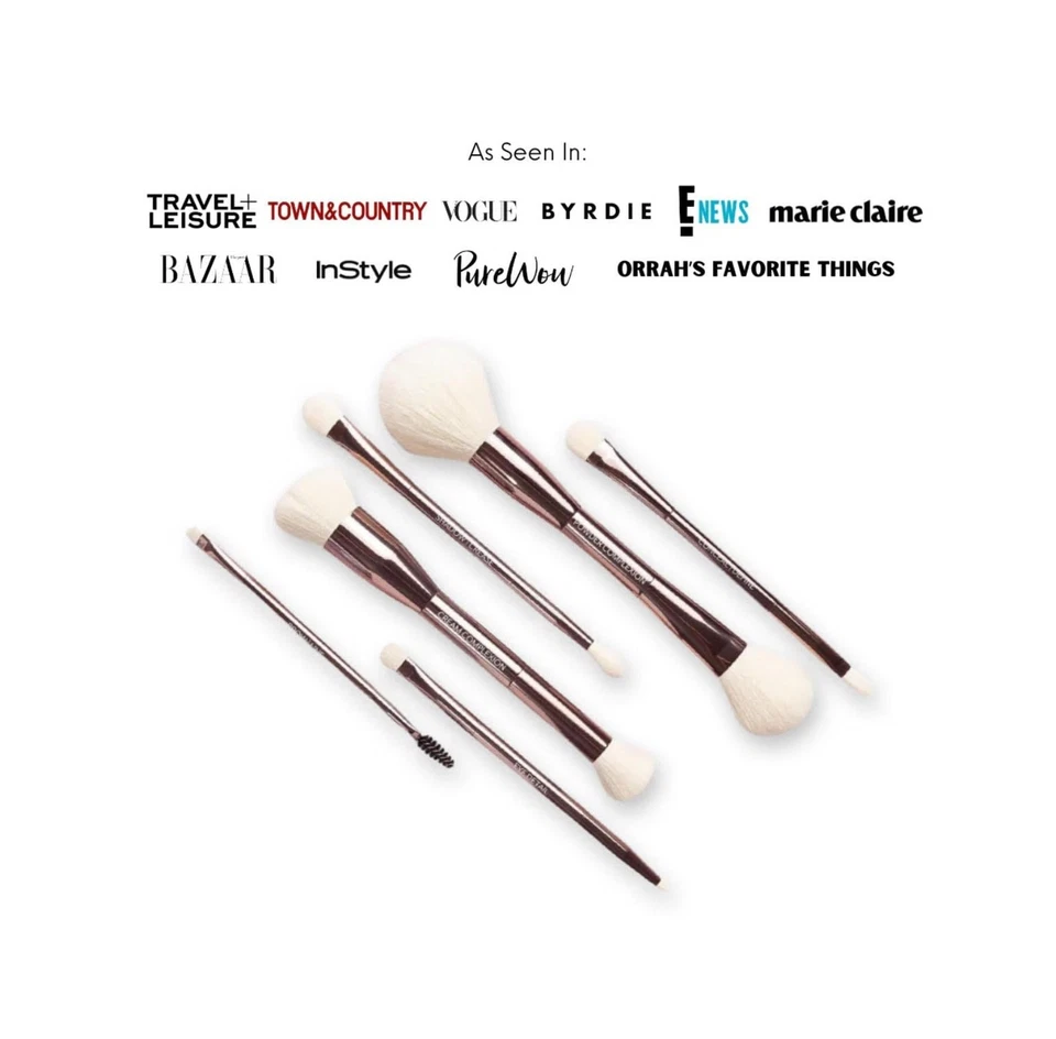 Набор кистей для макияжа Sustainable Luxury 6 Dual-Ended с дорожным чехлом для полноценного... - Изображение 3 из 4