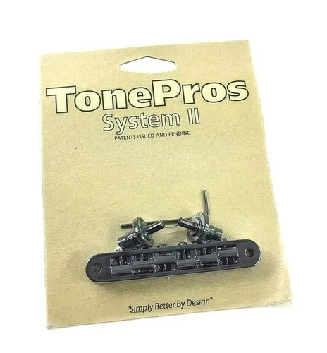 Tone Pros Black TP6 Locking Nashville Tunematic Guitar Bridge GB-0543-003