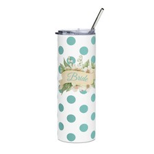 Bride Polka Dot Tumbler 20oz - Insulated Stainless Steel Cup with Straw Lid