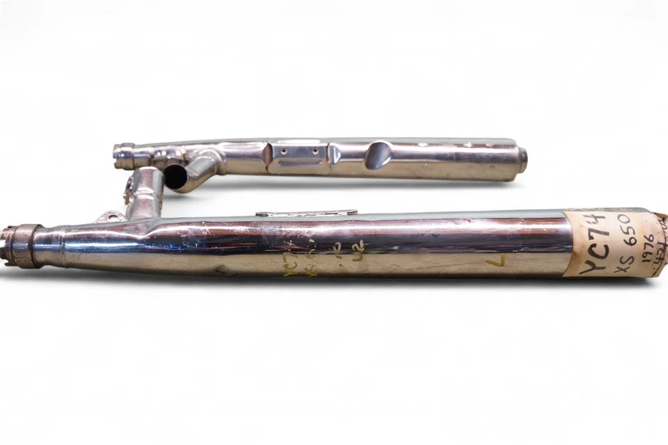 1977 Yamaha XS 650 Mufflers 584-14711-80-00 584-14721-80-00 1976 *2708 #23  - Image 3 of 4