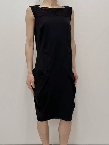 Vestido Marithe Francois Girbaud Negro Sin Mangas con Bolsillo Vanguardista Talla L - Imagen 4 de 16