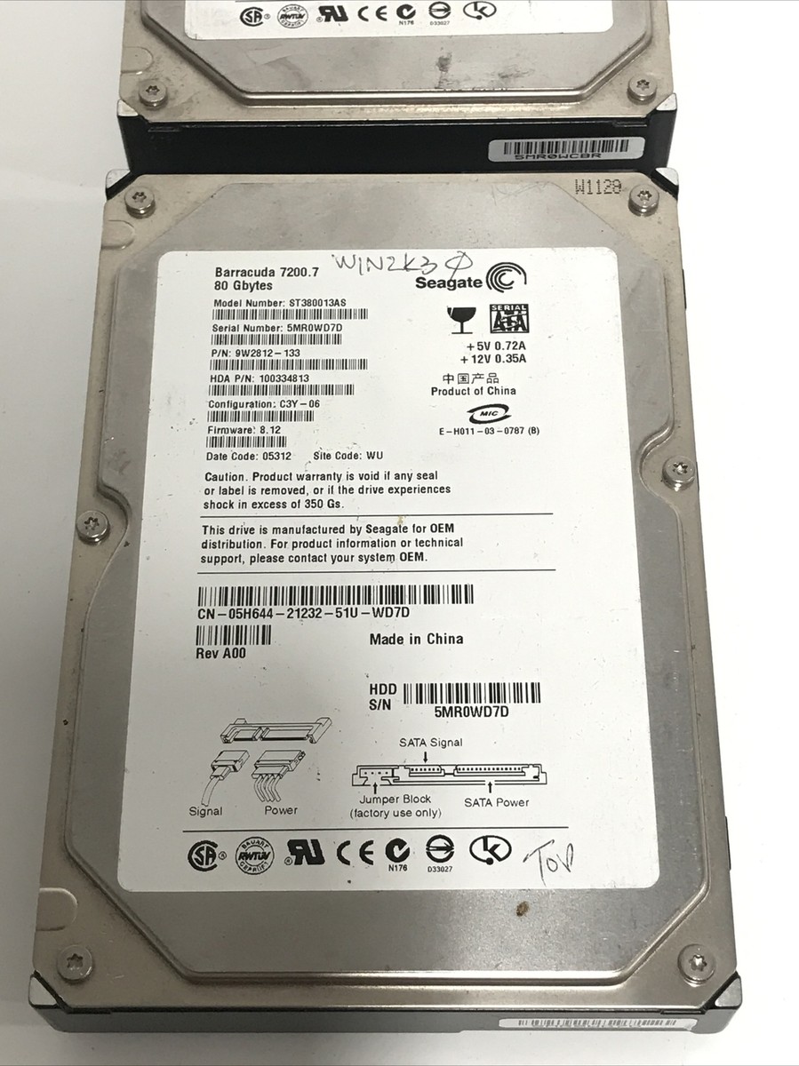 PCパーツ ST380013AS Serial ATA 80GB cm3dmju Seagate ST380013AS 80GB SATA Hard Drive Barracuda 7200RPM