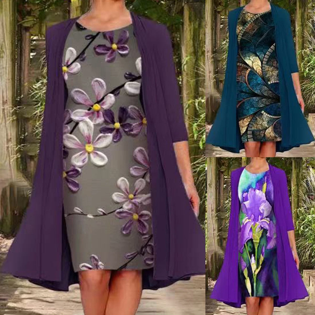 Two piece dress and coat set sale