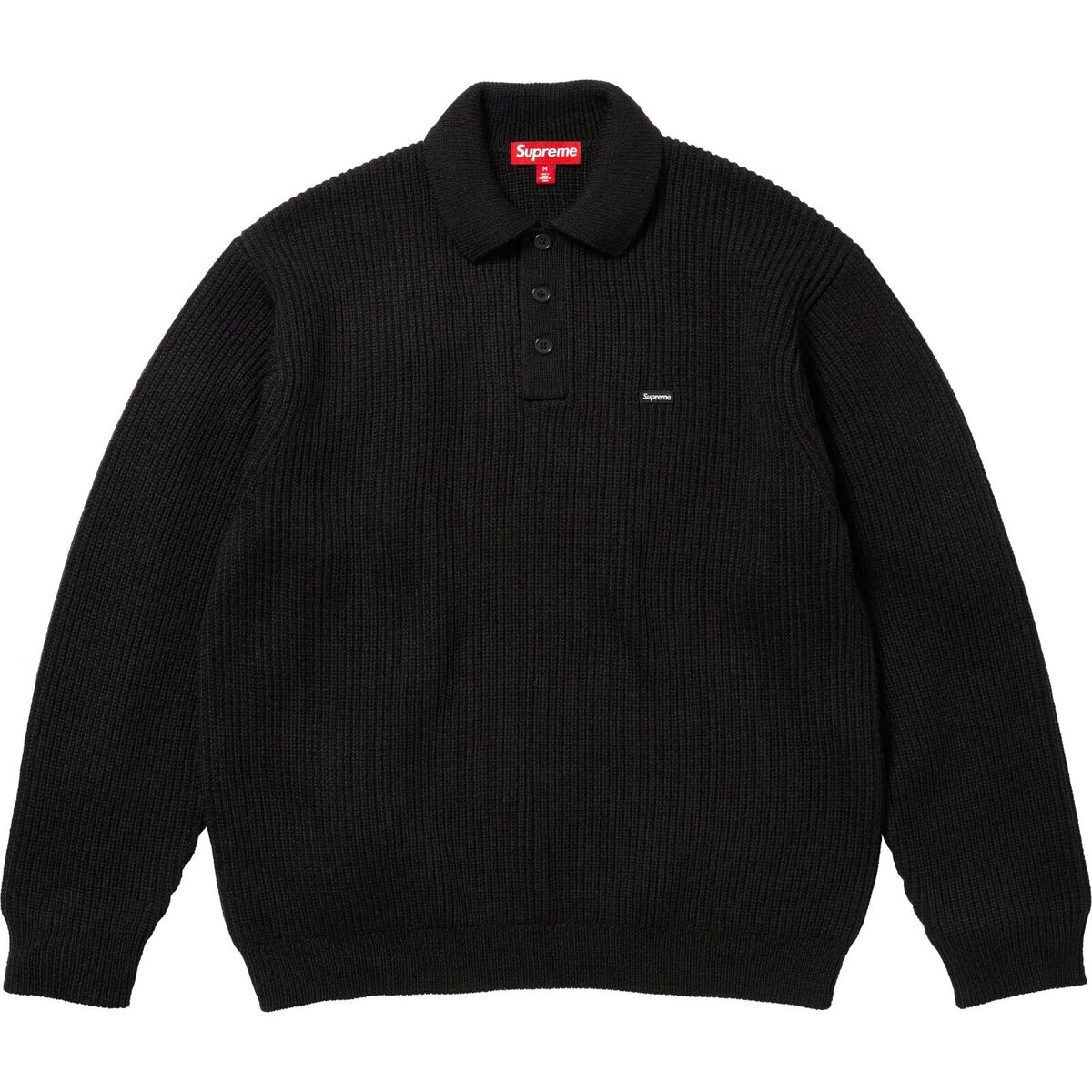 Supreme Small Box Polo Sweater FW23 4colors Black Ivory Grey Supreme Small Box Polo Sweater FW23 4colors Black Ivory Grey