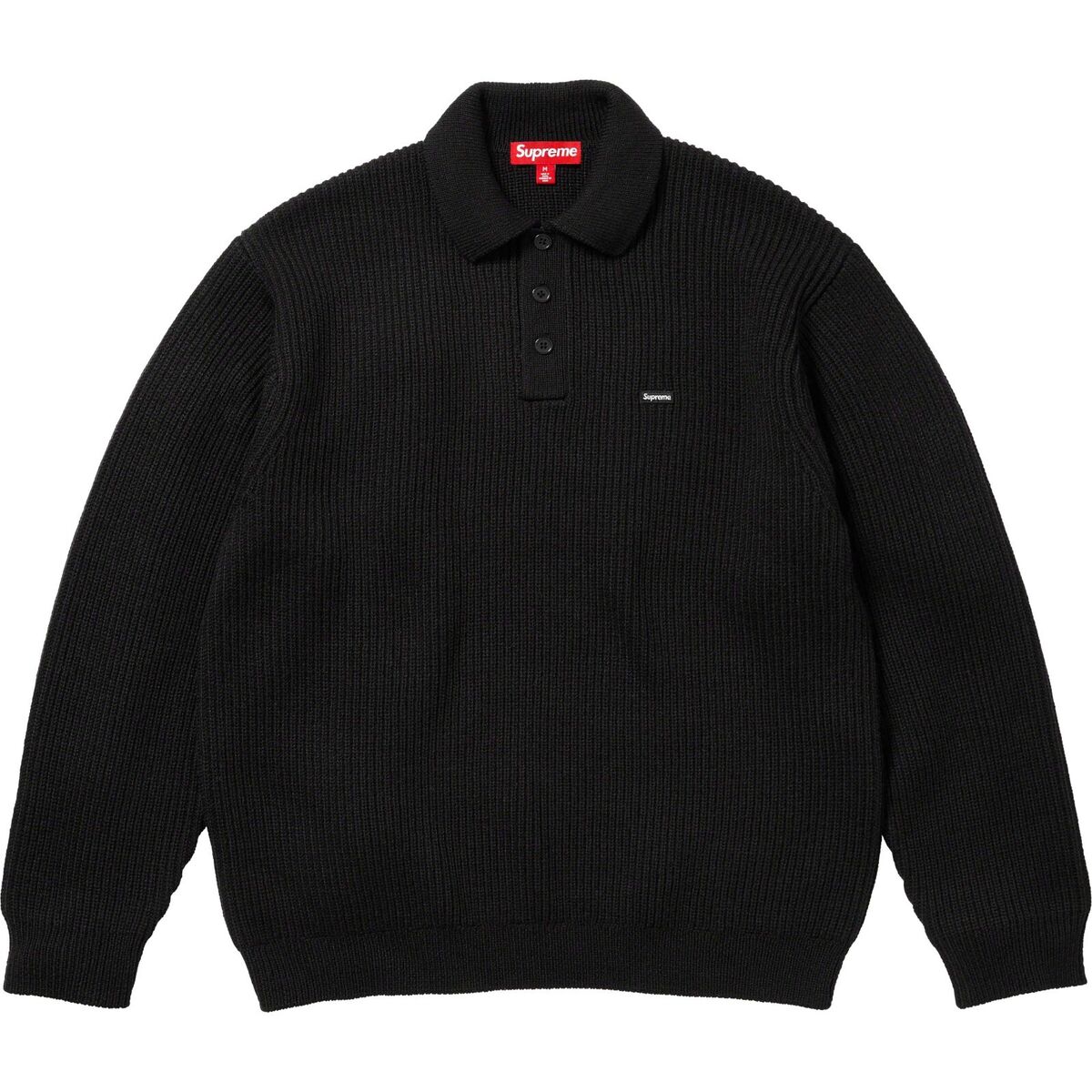 Supreme Small Box Polo Sweater FW23 4colors Black Ivory Grey Brown Size  S-XXL