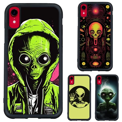 For iPhone XS 11 12 13 14 15 16 Pro Max Phone Case cartoon alien comic book