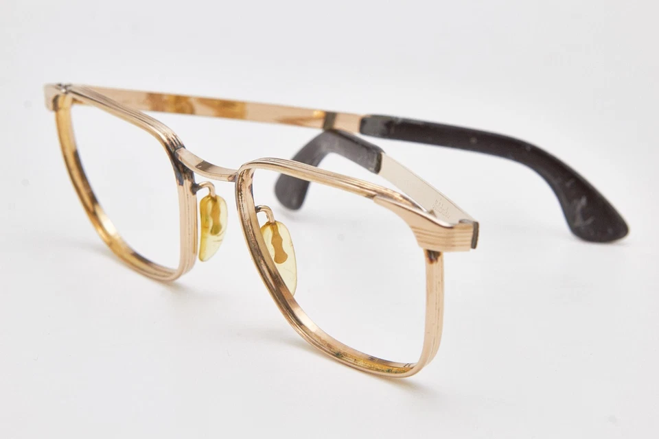Marco de gafas METALVISTA vintage de los años 70 gafas doradas marco cuadrado piloto Foto 2 de 4