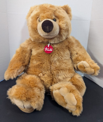 Plush Trudi Ettore Giant Teddy Bear Very Soft 22'' Long Beaded Brown Eyes