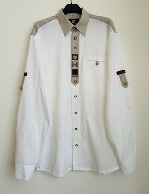 OS Trachten Men's Bavarian White Shirt Octoberfest Size M